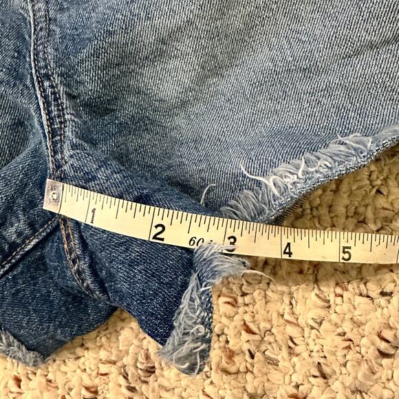 LOFT Womens 8 Denim Jean Shorts Cutoff Frayed Blue Summer Spring Medium Wash cut - Picture 9 of 9